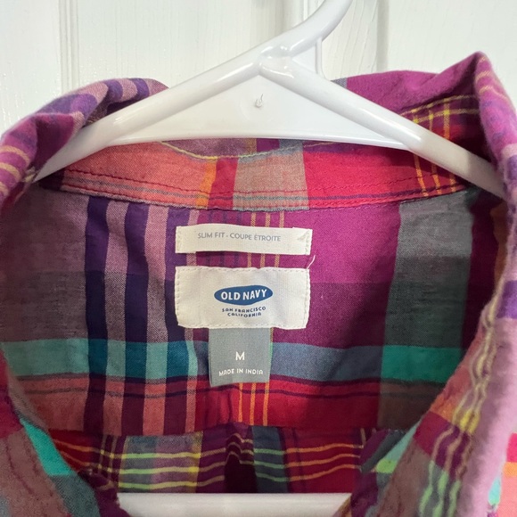 Old Navy Multicolor Plaid Button Down Shirt - Picture 8 of 9